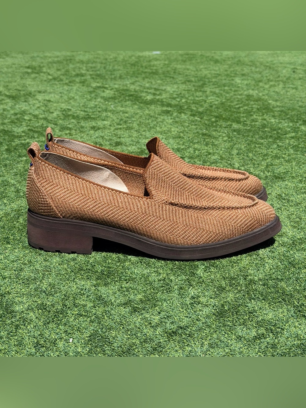 Rothy’s The Lug Loafer Women's Size 12 Brown Casual Formal Herringbone - Picture 2 of 10